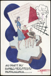 Entier carte postale avec illustration en couleurs famille et carte de France (GUE K 12) OBL (1944). TB