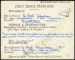 Message Croix-Rouge de Quiberon (poche de Lorient pour Nantes - mars 1945). Rare et TB