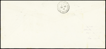 N°568 à 571, bande Pétain OBL La Baule (28.11.44) sur env. recommandées format américain. Rare et TB