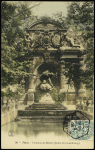 N°111, 3 pièces, OBL hex à cercle intérieur de levée exceptionnelle "Paris 25 R. Danton" (1906) sur carte postale pour Morlaix. TB