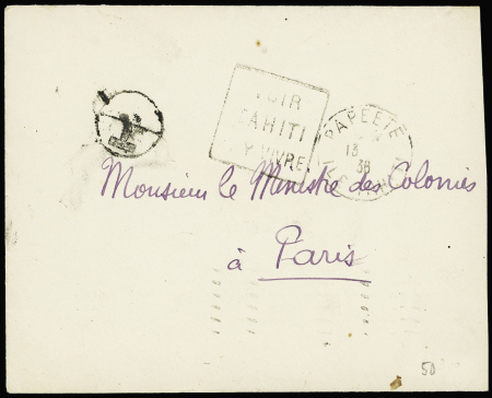 Lettre non affranchie pour le ministère des colonies