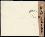 Océanie n°111 + 114 + 159 + 161 OBL Papeete (1944) sur llettre avec censure d'Océanie pour les USA. TB