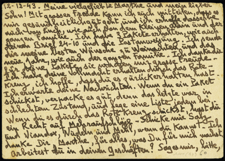 Allemagne n°713 OBL Weimar - Buckenwald (1943) sur carte postale d'un déporté français. TB