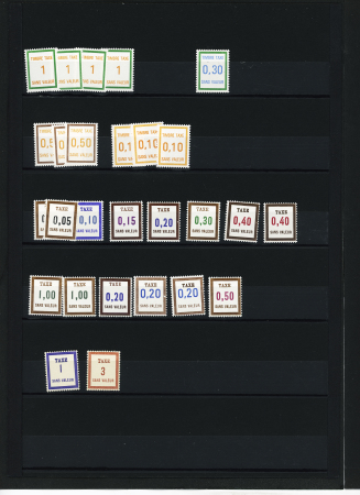 FICTIFS 1931-1989, Collection de timbres fictifs très bien présentée sur page, quasiment complète