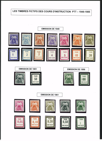 FICTIFS 1931-1989, Collection de timbres fictifs très bien présentée sur page, quasiment complète