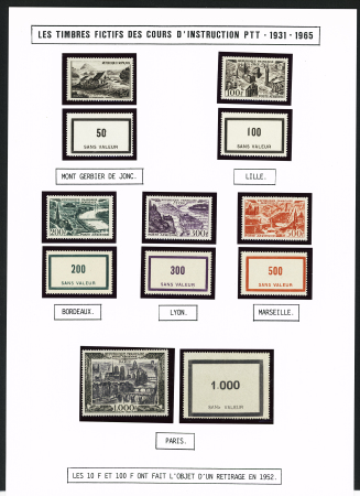 FICTIFS 1931-1989, Collection de timbres fictifs très bien présentée sur page, quasiment complète