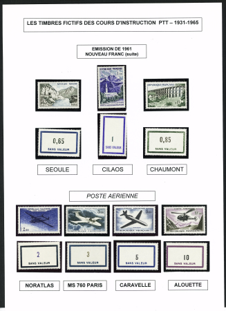 FICTIFS 1931-1989, Collection de timbres fictifs très bien présentée sur page, quasiment complète