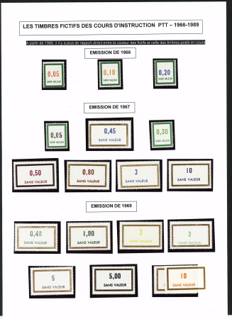 FICTIFS 1931-1989, Collection de timbres fictifs très bien présentée sur page, quasiment complète