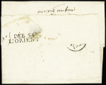 Lettre d'Auray (1827) pour Lorient avec