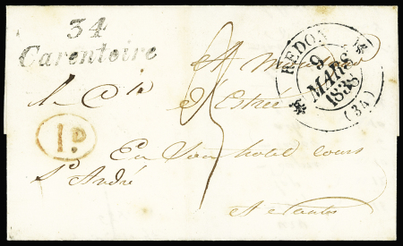 Carentoire : lettre avec cursive "34 Car