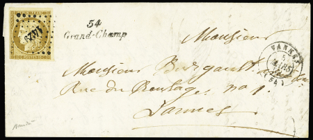 N°1 OBL PC 1429 + cursive "54 Grand-Cham