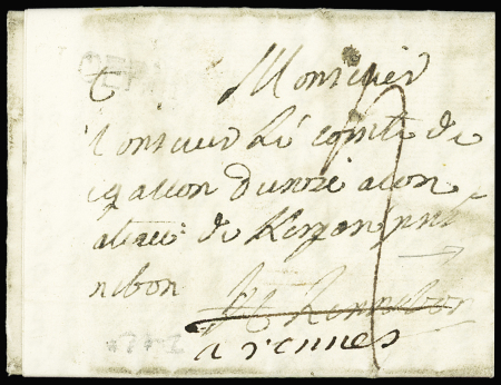 Lettre avec MP "Ploermel" à sec (L n°4A 