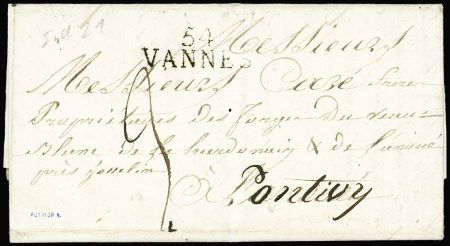 Josselin : lettre avec MP "54 Vannes" po