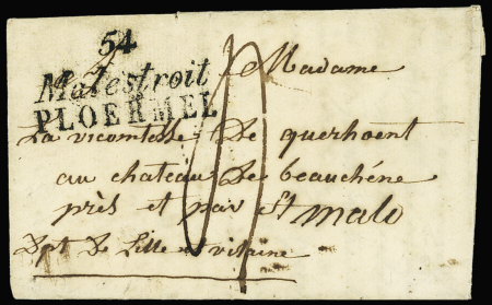 Malestroit : double cursive "54 Malestro