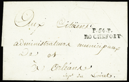 Lettre avec MP "P 54 P Rochefort" (sans