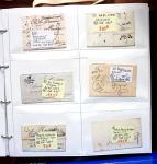 1750-1876, 4 grands albums pour cartes postales contenant