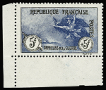 N°155 5F. + 5F. noir et bleu, neuf avec trace de charnière,