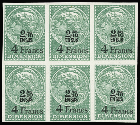 Dimension, n°90a 2/10 en sus sur 4F vert, non dentelé,
