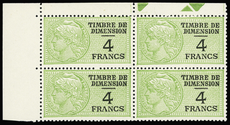 Dimension n°97, 4F vert et noir en bloc de 4 cdf, non