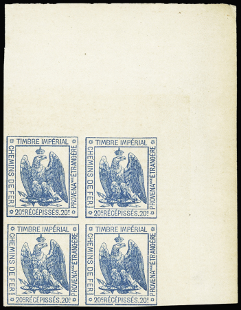 Récépissés de chemins de fer, n°1a, 20c Bleu sans