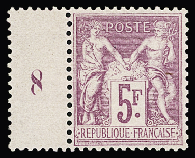 N°95a 5f lilas-rose sur lilas pâle, neuf quasi ** avec