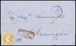 N°23 OBL ancre + CAD "Eridan" (1866) sur lettre de
