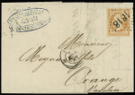 N°16 OBL cachet d'essai GC 1818 sur lettre de Lyon