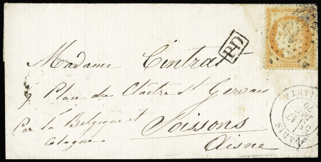 N°38, 40c orange, OBL étoile 15 + CAD "Paris R. Bo