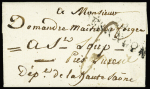 Lettre pour Saint-Loup avec au verso rare MP "Deb.