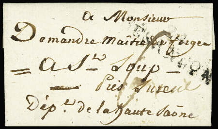 Lettre pour Saint-Loup avec au verso rare MP "Deb.