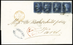 Grande-Bretagne n°15, 4 pièces, sur lettre d'Alexa