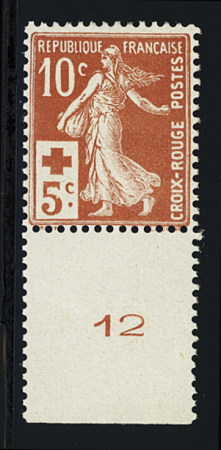 N°147 10c. + 5c. rouge, neuf ** avec bdf, TTB
