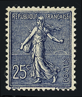 N°132a 25c. bleu foncé, neuf **. TB.
