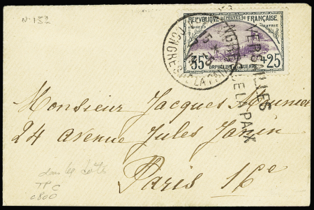 N°152 35c. +25c. sur petite lettre cad du 7 mai 1919