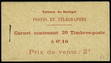 Carnet N°57 10c rouge-orange et carmin Marché Indigène