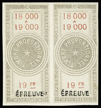 Effets de commerce n°119, Etoile de Barre, 19fr surchargé