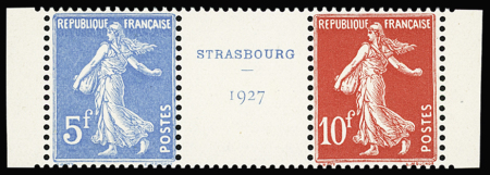 N°242A 5f bleu et 10f rouge Semeuse en paire avec