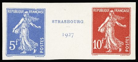 N°242A 5f bleu et 10f rouge Semeuse en paire avec