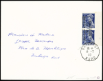 Deux lettres pour Dunkerque (Nord) avec N°4 50c bleu