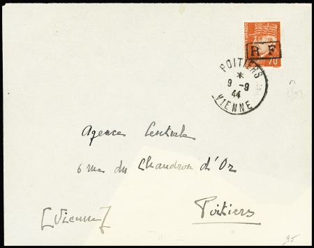 POITIERS Trois lettres locales de Poitiers obl. avec