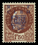 BRETAGNE n°3M 40c violet avec vignette, neuf **, TB