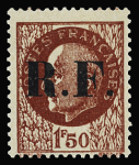 BRETAGNE n°3M 40c violet avec vignette, neuf **, TB