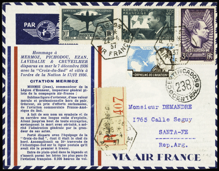 1937-1959, lot de 6 lettres dont 4 affranchies avec