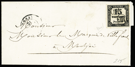 N°3 15c noir, bien margé, obl. OR deux fois sur lettre