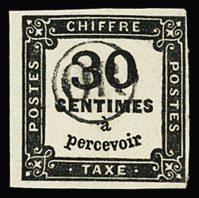 N°6 30c noir avec obl. OR, TB
