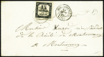 N°6 30c noir belles marges sur lettre locale ave