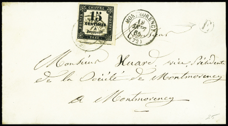 N°6 30c noir belles marges sur lettre locale ave