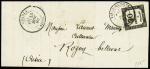 N°6 30c noir belles marges sur lettre pour Rozoy (Aisne)
