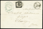N°6 30c noir belles marges sur lettre pour Choisey