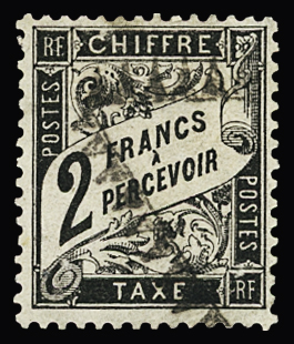 N°23 2f noir obl triangle, luxe, TB. Signé A. Brun